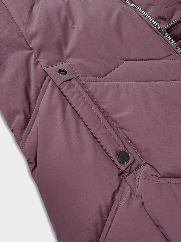 Kurtka zimowa damska plus size z kapturem S'west fioletowa (B8300-71)