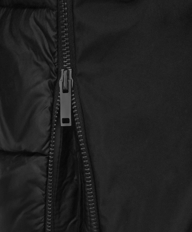 DAMSKA ZIMOWA KURTKA Z ŁĄCZONYCH MATERIAŁÓW CZARNA (J19-011)