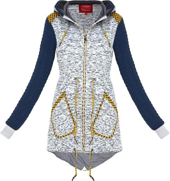 CIEPŁA BLUZA BIAŁO-CZARNA (LX3352)