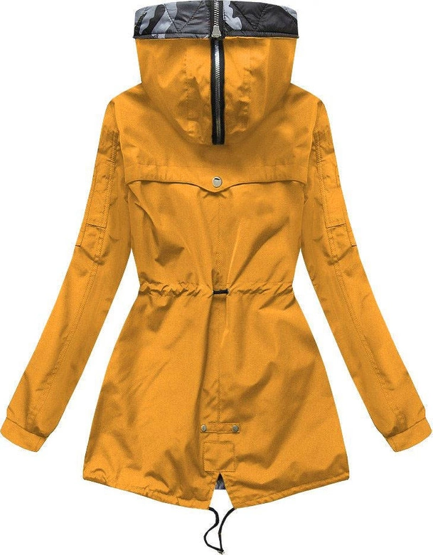 DWUSTRONNA KURTKA Z KAPTUREM ŻÓŁTA (W646)