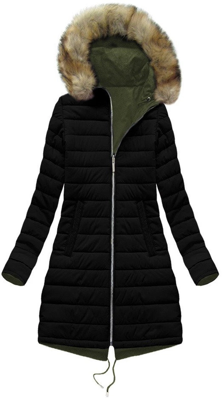 DWUSTRONNA KURTKA Z KAPTUREM KHAKI (W212)