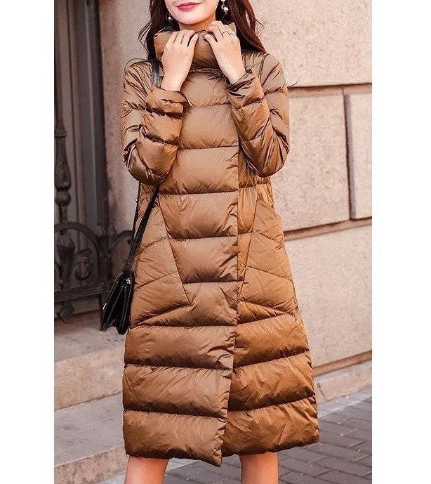 DŁUGA KURTKA DAMSKA PRZEJŚCIOWA KHAKI (2020)