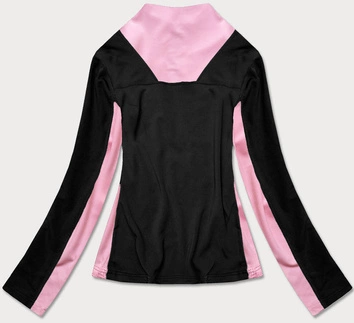 DAMSKA BLUZA Z ELASTYCZNEGO MATERIAŁU CZARNO-RÓŻOWA (HD149-25)