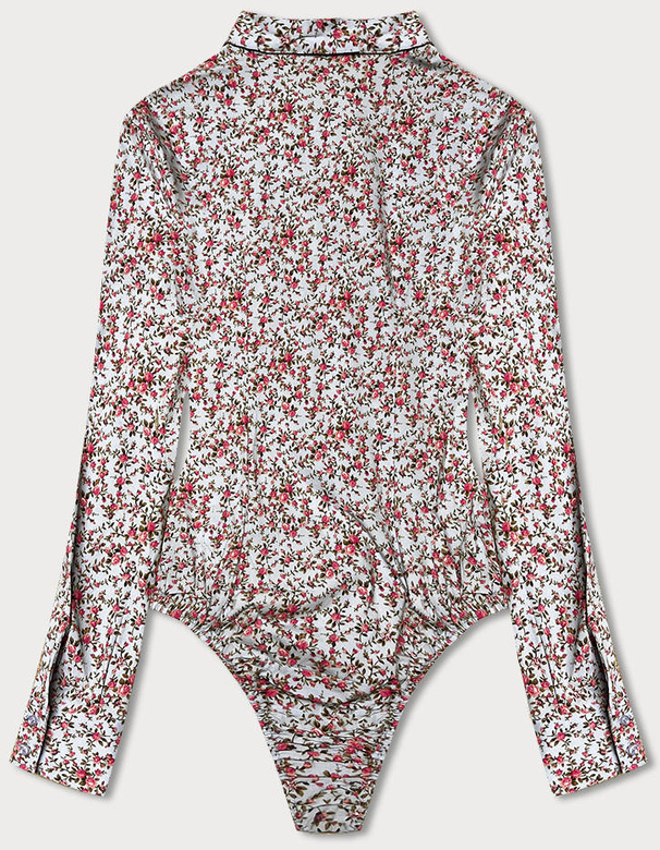 BLUZKA BODY W KWIATKI ECRU (AWY0121)
