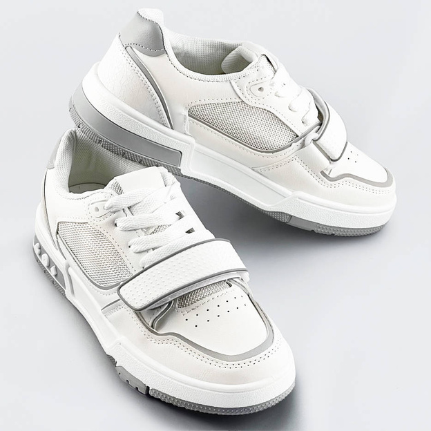 Damskie adidasy dwukolorowe biało-szare (ad-585)