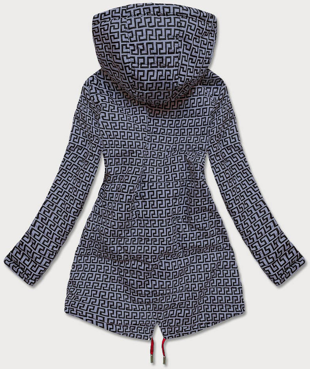Dwustronna kurtka parka damska czerwono-szara (xw581x)