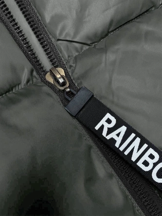 Krótki bezrękawnik damski ze stójką szarozielony (B8245-70)