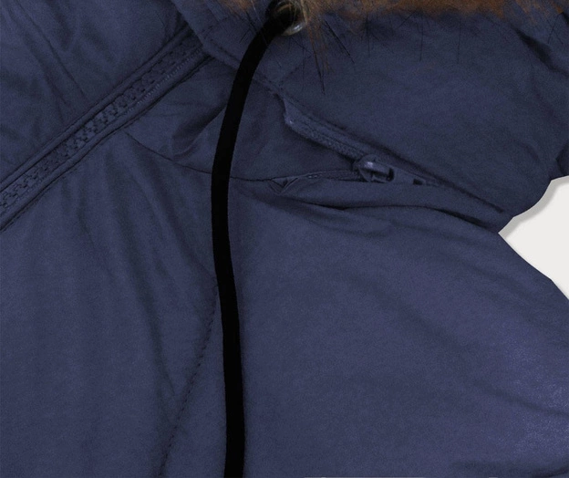 PIKOWANA KURTKA DAMSKA GRANATOWA (2013-2BIG)