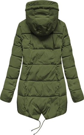 PIKOWANA KURTKA Z KAPTUREM KHAKI (X857X)