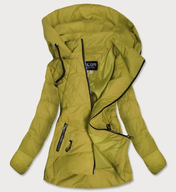 DAMSKA KURTKA ASYMETRYCZNA MUSZTARDOWA (905)