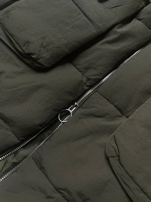Oversizowa zimowa kurtka damska khaki (736art)