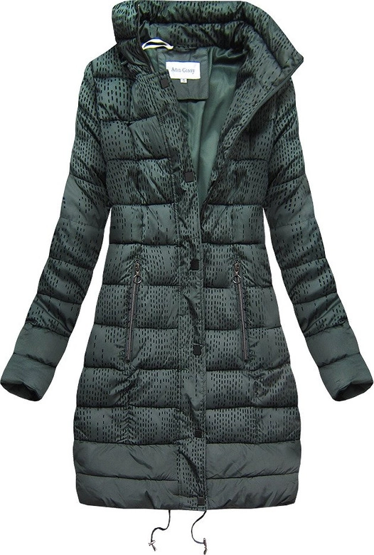 DAMSKA ZIMOWA PIKOWANA KURTKA Z KAPTUREM ZIELONA (J18-003)