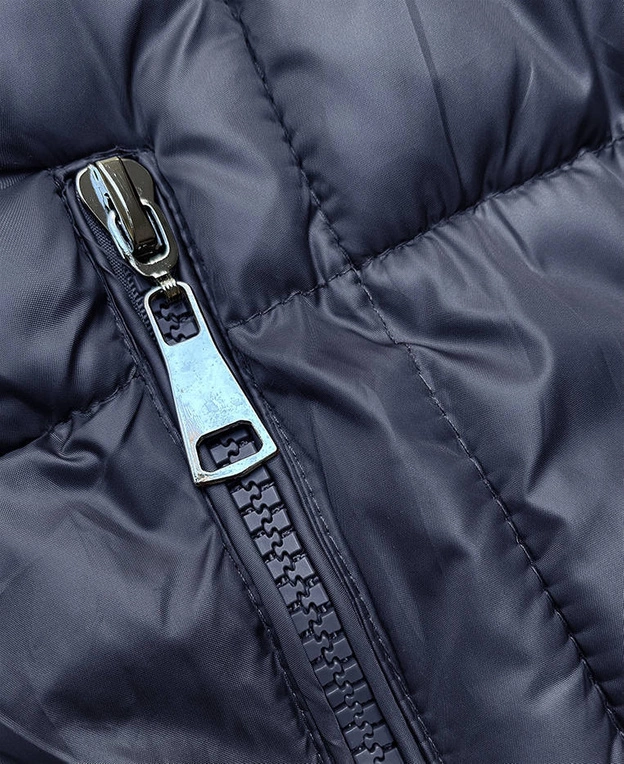 Długa zimowa kurtka damska granatowa (YP-22073-2)