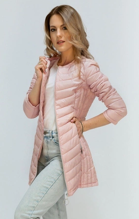 DŁUGA PIKOWANA KURTKA ŁOSOSIOWA (21809)