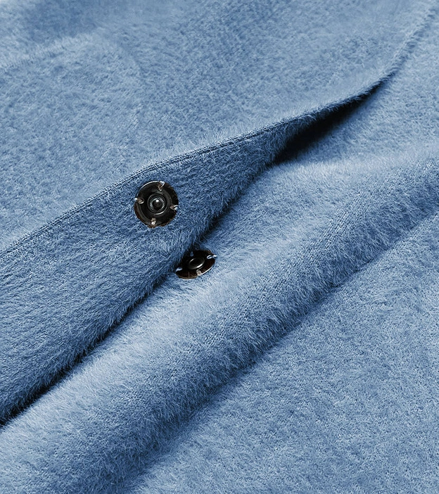 Długa kamizelka a'la wełna niebieska (b3001-13)