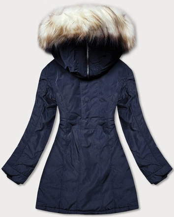 CIEPŁA DAMSKA KURTKA ZIMOWA GRANATOWA (W170)