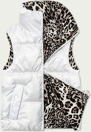 Dwustronna krótka kamizelka S'West biały-panterka (B8346-26)