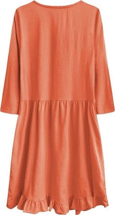 BAWEŁNIANA SUKIENKA OVERSIZE POMARAŃCZOWA (305ART)