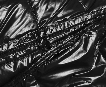 Dwustronna metaliczna kurtka zimowa czarno-beżowa (P21-7901-1+62)