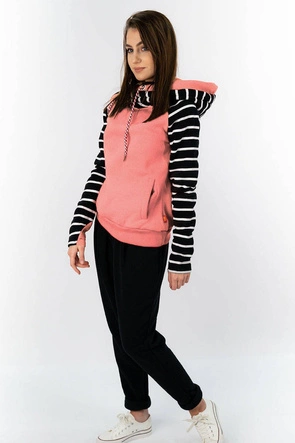 KOMPLET DRESOWY Z KAPTUREM ŁOSOSIOWO-SZARY (AMG740A)