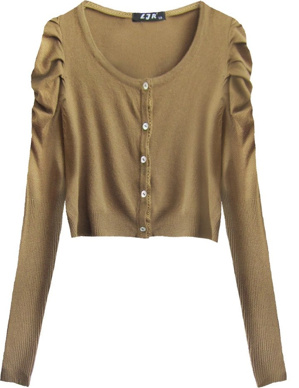 KRÓTKI SWETEREK KARMELOWY (X1517X)