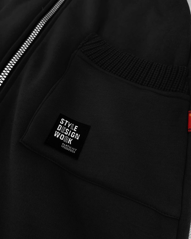 Damska bluza ze swetrowymi wstawkami LHD czarna (AMG-172A)