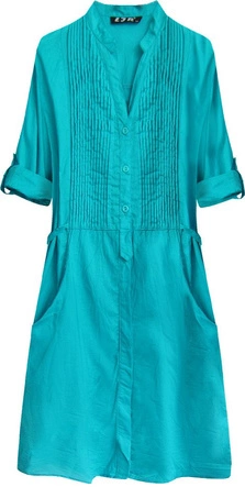 DŁUGA KOSZULA Z ZAKŁADKAMI MORSKA (1032)