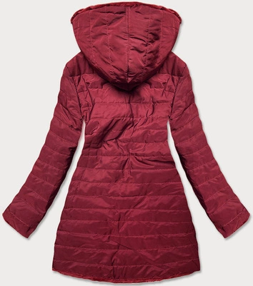 LEKKA KURTKA ZIMOWA DAMSKA FUTRO 2 W 1 BORDOWA (39039)