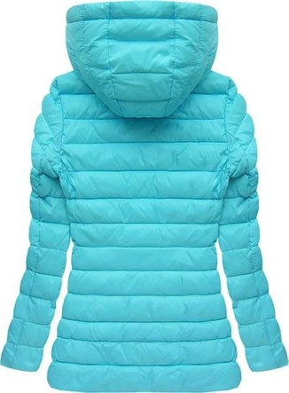 KURTKA PIKOWANA Z KAPTUREM CYJAN (7133)