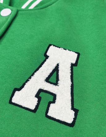 Damska bluza typu college zielona (AMG-57)