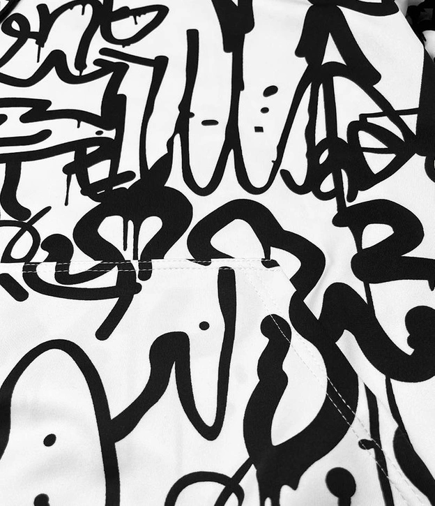 Bluza męska graffiti biała (8B1151-1)