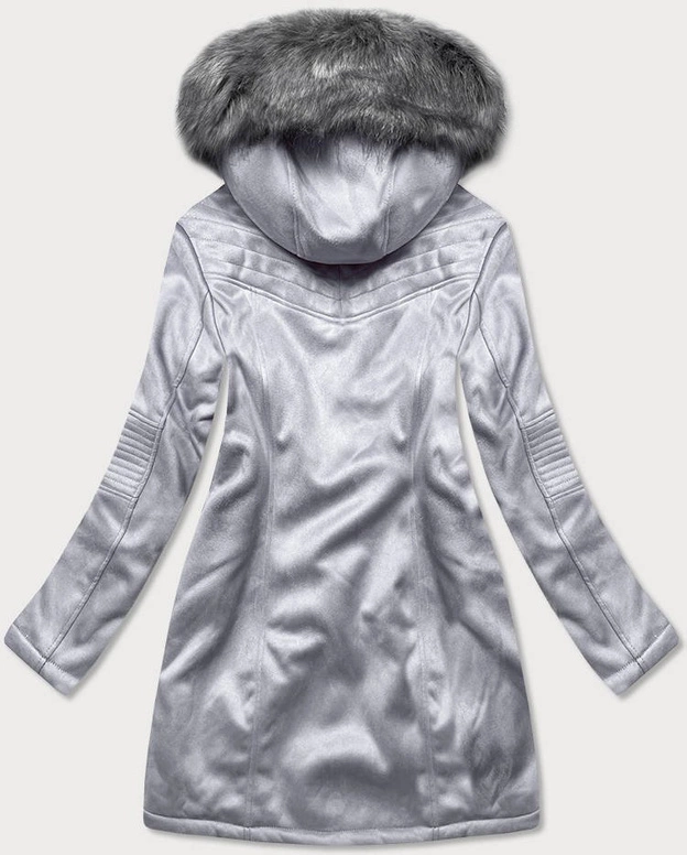 ZAMSZOWA DAMSKA KURTKA ZIMOWA Z KAPTUREM WRZOSOWA (6516BIG)