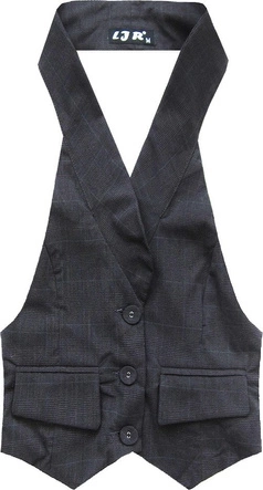 KRÓTKA ELEGANCKA KAMIZELKA GRAFITOWA (1225/1)