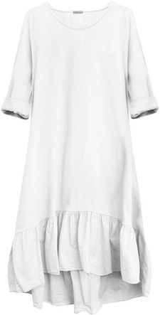 BAWEŁNIANA SUKIENKA OVERSIZE BIAŁA (403ART)