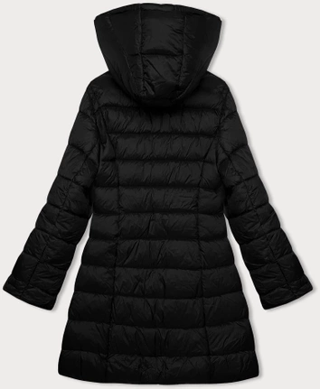 Pikowana kurtka damska z kapturem J Style czarna (11Z8083)