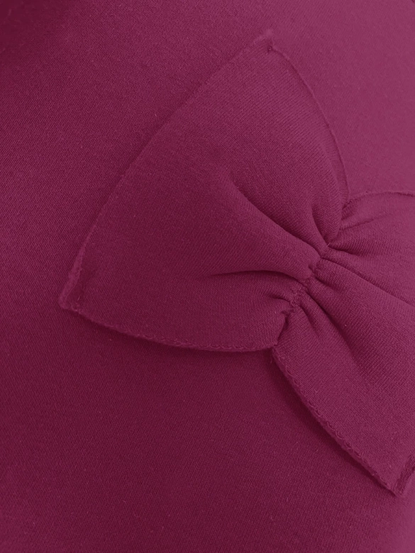 Ciepła bluza damska z kokardkami fuksja (23999)