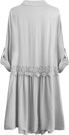 BAWEŁNIANA SUKIENKA KOSZULOWA SZARA (307ART)