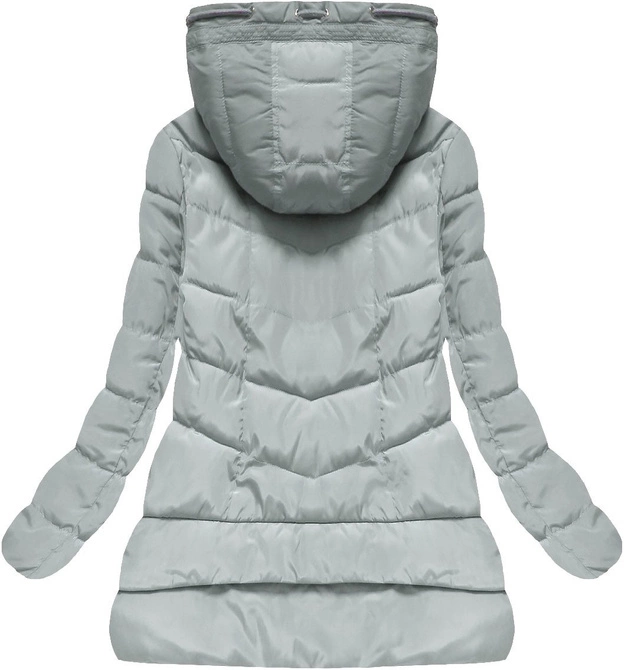 PIKOWANA KURTKA Z KAPTUREM SZARA (XW589X)