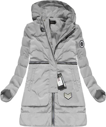 PIKOWANA KURTKA Z KAPTUREM SZARA (1712)