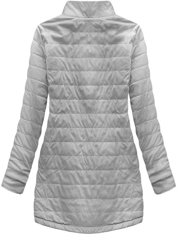 DWUSTRONNA PARKA Z KAPTUREM KHAKI-SZARA (W0232)