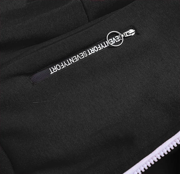 DAMSKA BLUZA DRESOWA Z KONTRASTOWYM ZAMKIEM CZARNA (AMG837A)