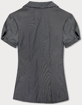 Bluzka z krótkim rękawem granatowa w paski (SST16222D)