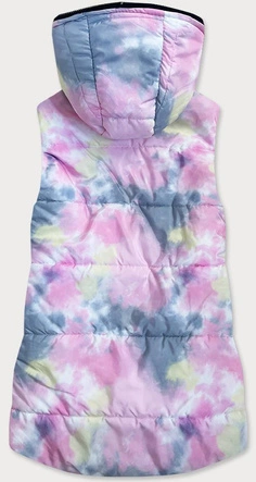 KOLOROWA KAMIZELKA DAMSKA RÓŻOWO-SZARA (1748)