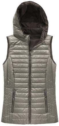 PIKOWANY BEZRĘKAWNIK Z KAPTUREM CAPPUCCINO (B1067-30)