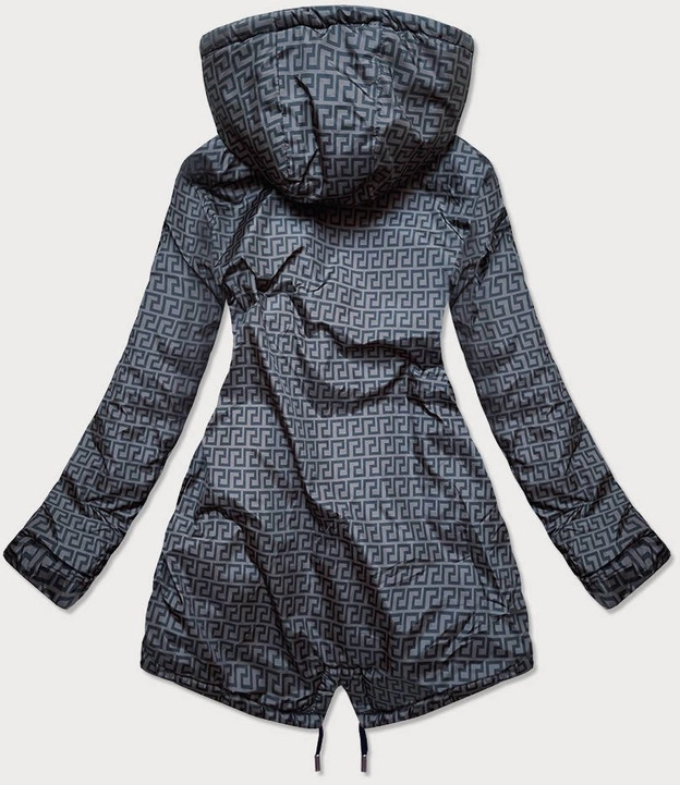 DWUSTRONNA KURTKA DAMSKA CZARNO-GRAFITOWA (W556-1)