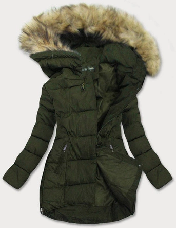PIKOWANA KURTKA Z KAPTUREM KHAKI (859)