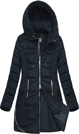 PIKOWANA KURTKA Z KAPTUREM GRANATOWA (B2632-30)