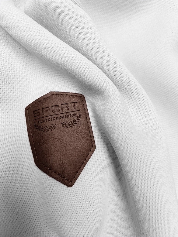 Gruba damska bluza w pasy biały-brzoskwiniowy (2302)