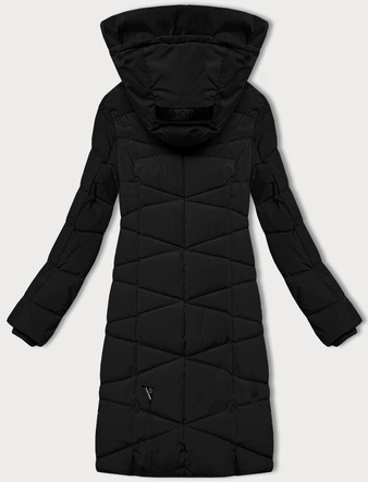 Zimowa kurtka damska z futrzaną podszewką  LHD czarna (LHD-24578)