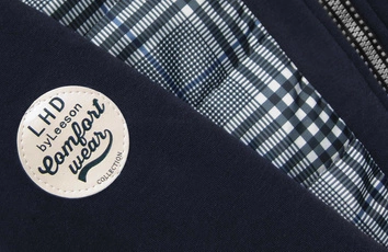 BLUZA Z ŁĄCZONYCH MATERIAŁÓW GRANATOWA (631)